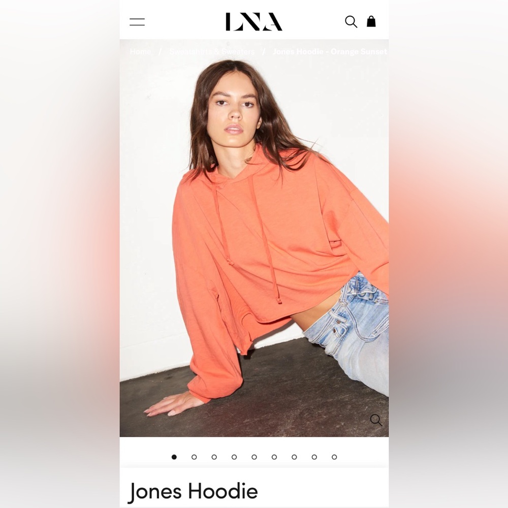 LNA Clothing L Pink Jones Cropped Hoodie